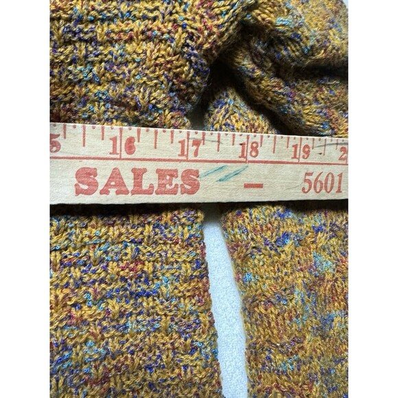 Retrology Sweater Womens Size S Cable knit Tunic Orange Teal Fall Goblincore - Picture 7 of 7
